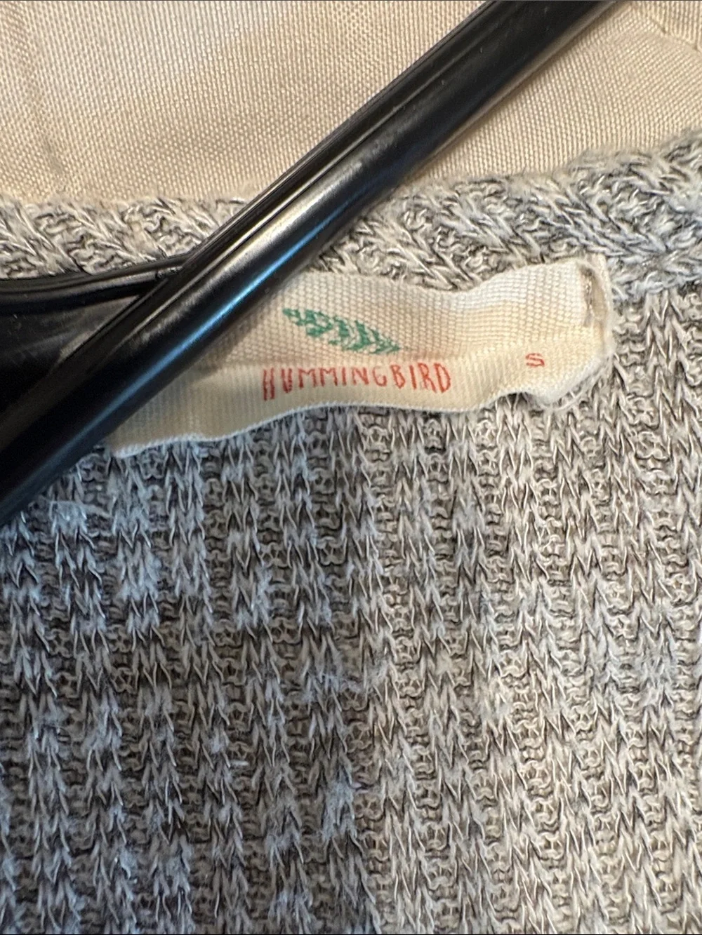 Hummingbird Light Gray Ribbed Knit Tank Top - Picture 3 of 3